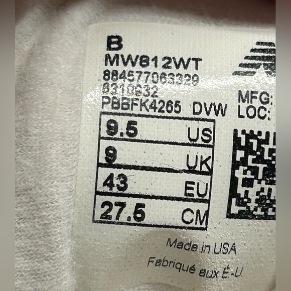 NEW BALANCE mens 812 Rollbar Size 9.5 Mens Walking White Leather Shoes Sneakers - Picture 10 of 10